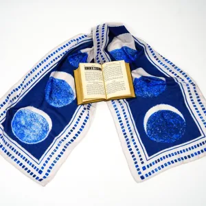 Moon Phases Cotton Blend Scarf